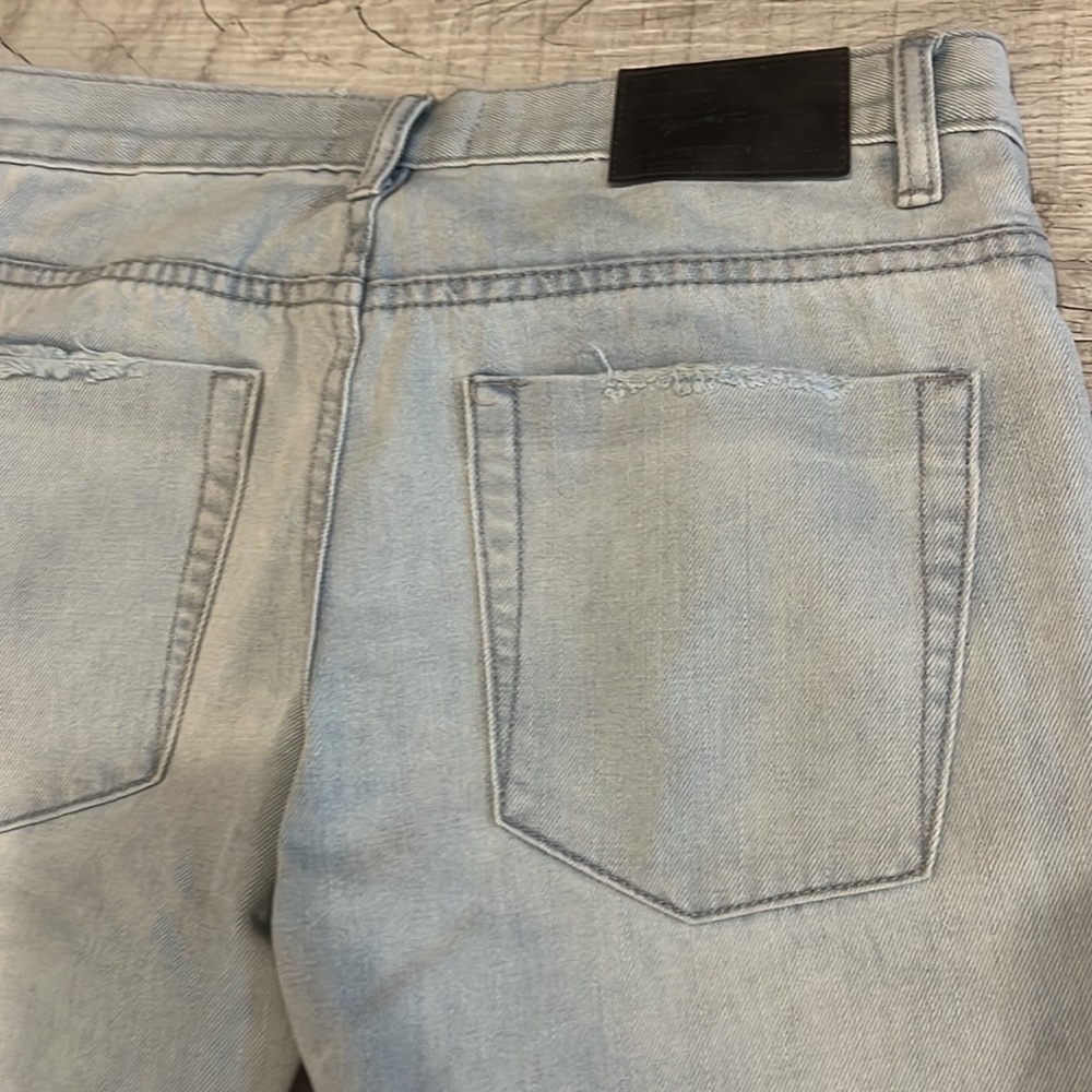 ONE Teaspoon Low Waist Medium Rise Relaxed Leg Tapered Rolled Cuff Size: 25